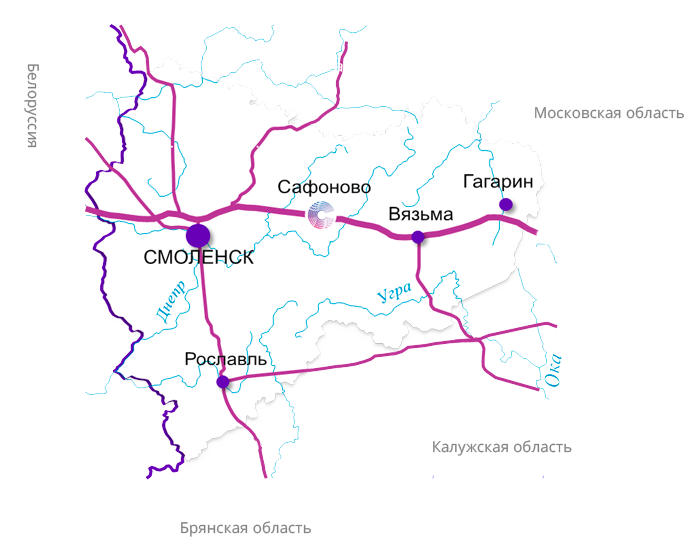 Карта сафоново смоленской области